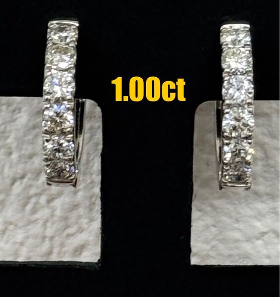 ※即決価格★1.00ct★ダイヤモンドフープピアスイヤリング