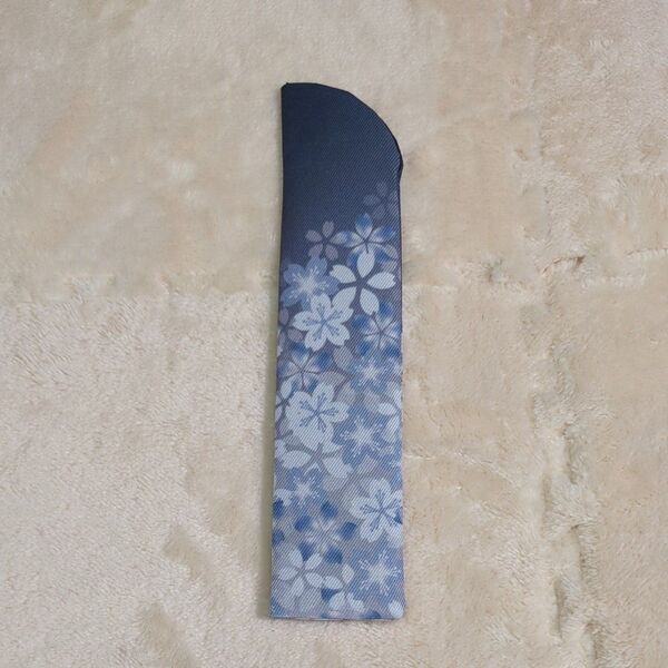 扇子袋 和装小物 夏 桜柄 青 21cm