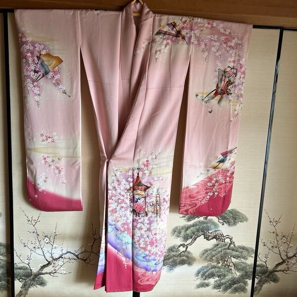 振袖 御所車花文 祇園祭 長刀鉾 扇着物 振袖