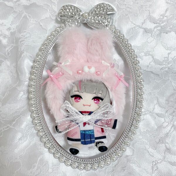 10cm にじぱぺっと おまんじゅう ぬい服 被り物 うさぎ