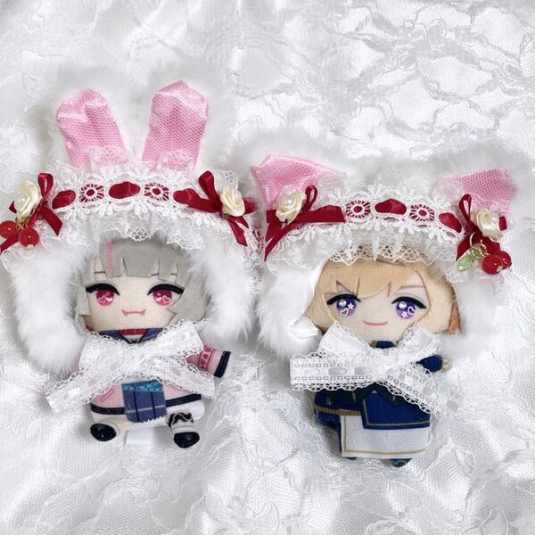 10cm にじぱぺっと おまんじゅう ぬい服 被り物 ねこ