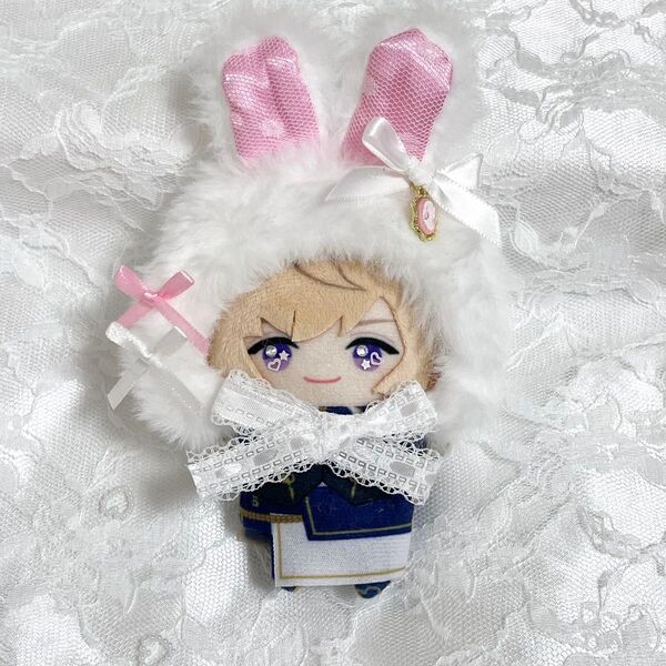 10cm にじぱぺっと おまんじゅう ぬい服 被り物 うさぎ