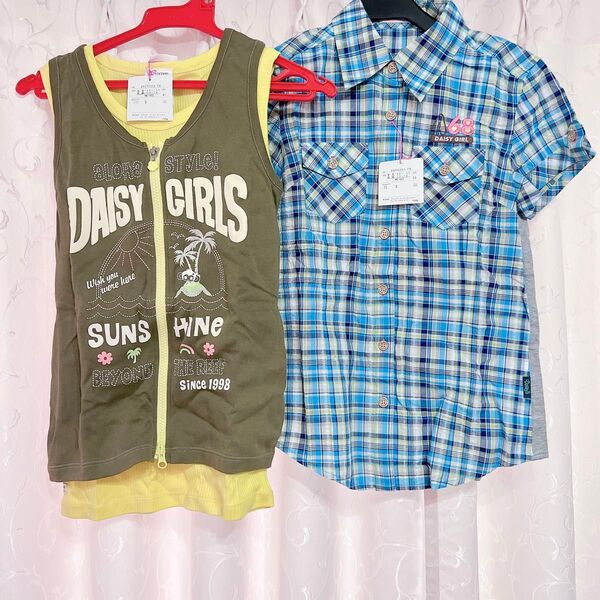 ナルミヤ メゾピアノ デイジーラバーズ ブルー シャツ タンクトップ トップス 新品 タグ付き 子ども服 Tシャツ ブラウス
