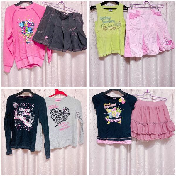 メゾピアノ 半袖Tシャツ トップス 子供服 ナルミヤ Tシャツ デイジーラバーズ スカート ミニスカート フリルスカート ブラウス