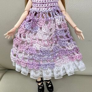 22センチドール用、レース編みワンピース