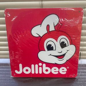 ジョリビー 赤 ブリキ看板 レトロ 看板 新品 アンティーク 壁掛け