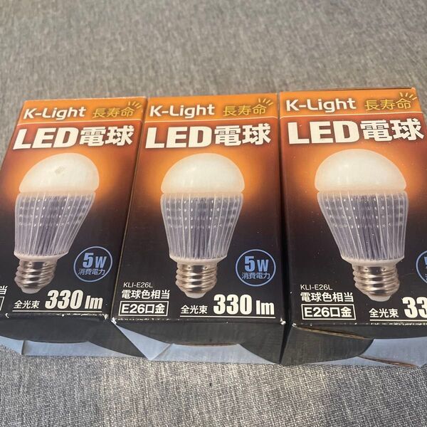 K-Light 長寿命 LED電球 電球色 E26 3個セット