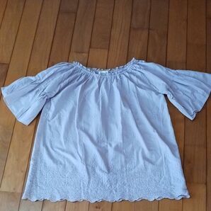 五分袖刺繍ブラウス