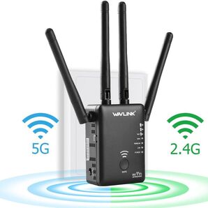 WAVLINK Wifi 無線LAN 中継器 11ac/n/a/g/b 867+300Mbps 1200Mbps コンセント直挿