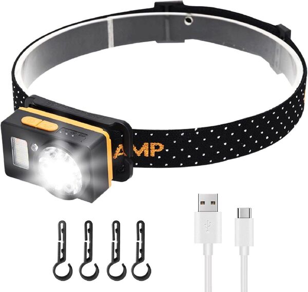 LED ヘッドライト 充電式 高輝度 ヘッドランプ 白色&赤色光散乱 実用点灯4~10時間 IPX5防水 6種点灯モード