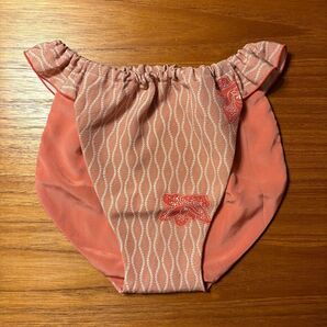シルクふんどしパンツ ふんどしショーツ フリル ピンク お花 Sサイズ 訳ありB品