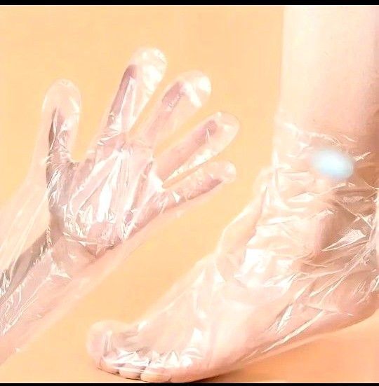 使い捨て手袋& フットカバー 100枚セット クリア