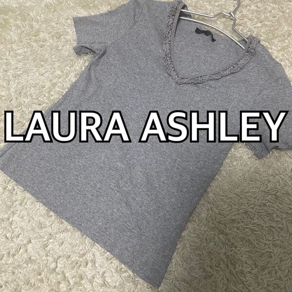 LAURA ASHLEY Tシャツ グレー レース