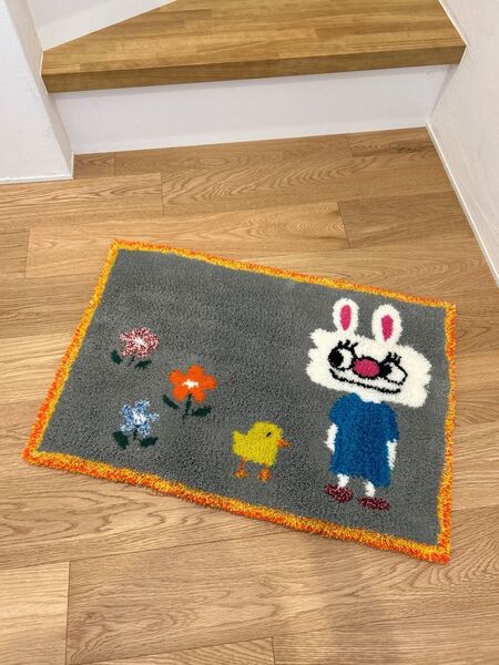 タフティング ラグマット うさぎ オリジナル インテリア ラグ インテリア