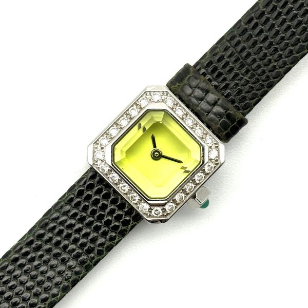 【美品・稼働品】コルム CORUM シュガーキューブ ダイヤ スクエア クォーツ 137.426.47 レディース