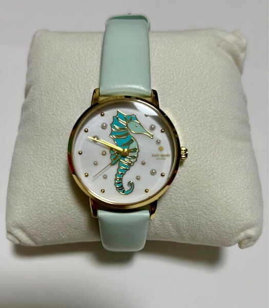 ケイトスペード kate spade 腕時計 ウォッチ タツノオトシゴ シーホース 夏 水色 パール ゴールド