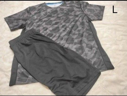 【ルームウェア L】 半袖 ハーフパンツ 上下セット DRY メッシュ 男性 男子 ボーイズ シンプル 部活着 スポーツウェア
