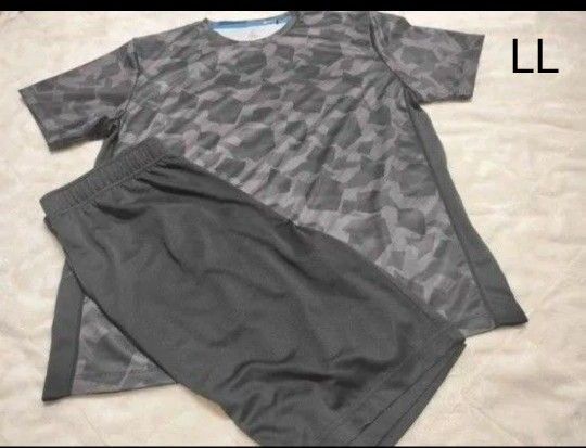 【ルームウェア LL】 半袖 ハーフパンツ 上下セット DRY メッシュ 男性 男子 ボーイズ シンプル 部活着 スポーツウェア