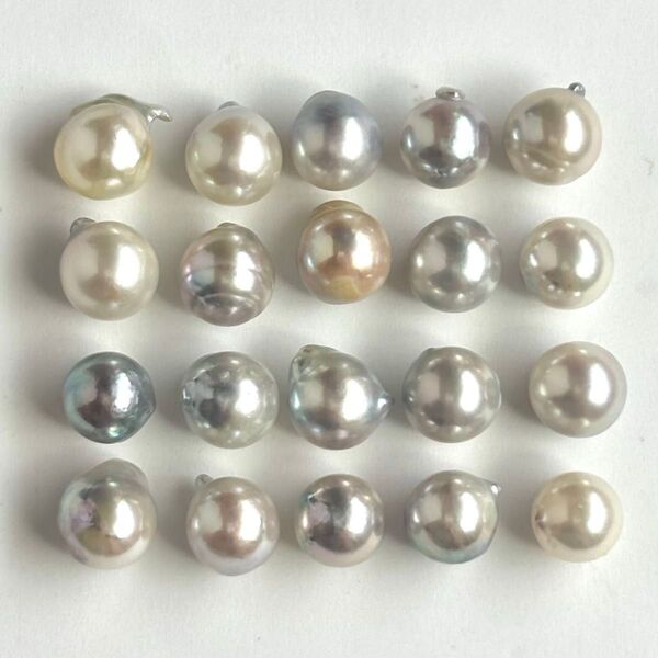 あこや本真珠 7-7.5mm バロック 無加工ナチュラルカラー 無穴 20個 N7053 パール ルース pearl