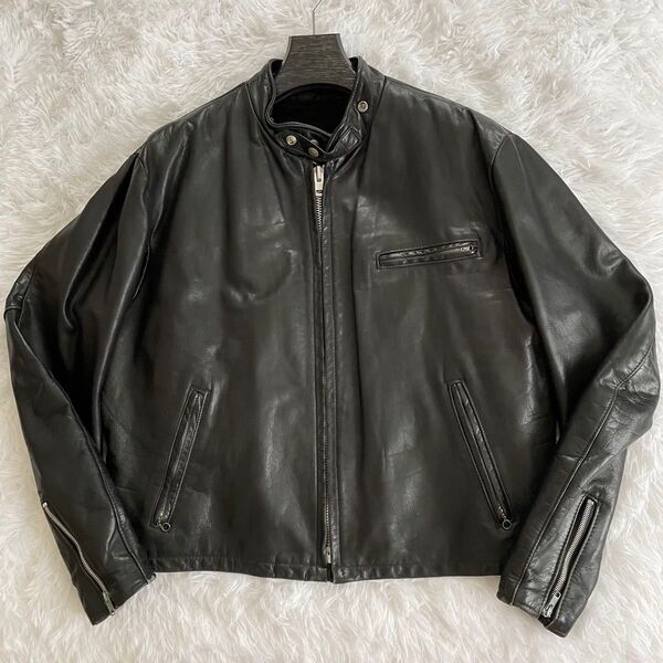 希少 キングサイズ schott ショット シングルライダースジャケット 141 50サイズ
