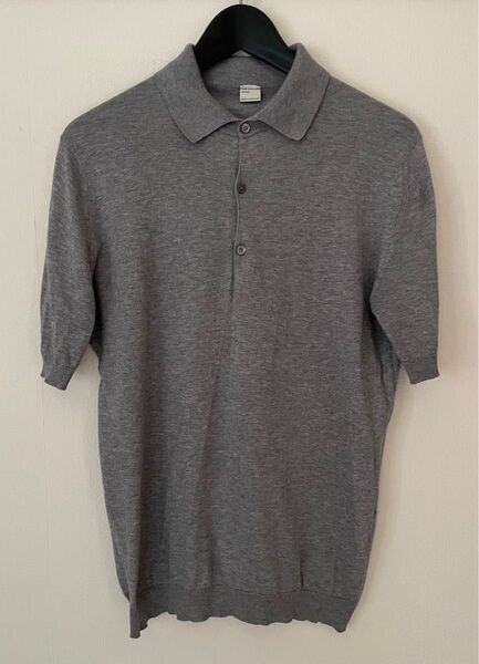 JOHN SMEDLEY ジョンスメドレー ポロシャツ シーアイランドコットン XS ライトグレー グレー ポロ ニット 英国製