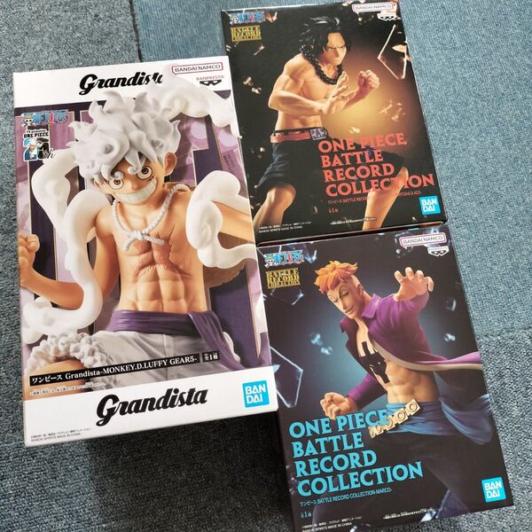 新品未開封品 ワンピース フィギュア Grandista バトルレコードコレクション ニカ ギア5 ルフィ エース マルコ