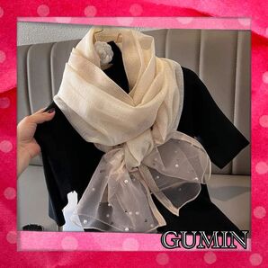 値下げ ストール ショール 高級感 パールビーズ ゴールドライン ベージュ フォーマル 結婚式 七五三 発表会 パーティー 綺麗