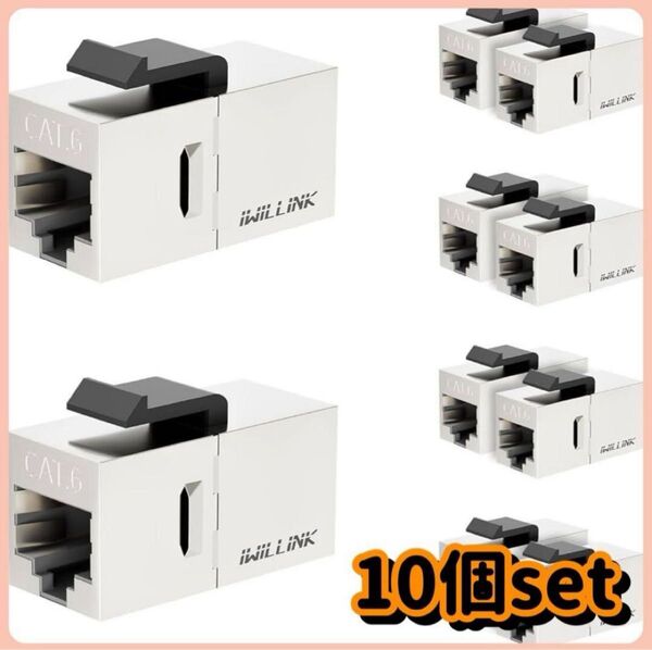 iwillink Cat6 カプラー RJ45 Cat6 シールド付き カプラー【10個セット】 イーサネットカプラー