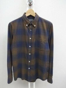 HZ9157*BEAMS check pattern flannel shirt *S* Brown / navy Beams 