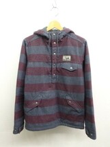 KZ766★patagonia M's Reclaimed Wool Snap★XXS★紫/ネイビー ボーダー柄 パタゴニア_画像1