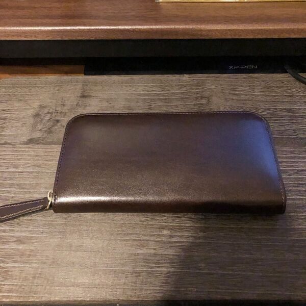 ALT81 レザー 長財布 ラウンドジップ ダークブラウン 大容量 牛革 本革