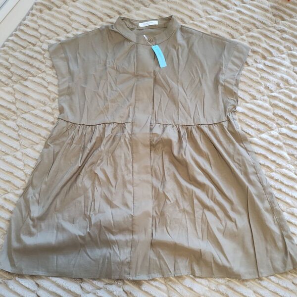 chocol raffine robe ベージュ ノースリーブ シャツ ブラウス