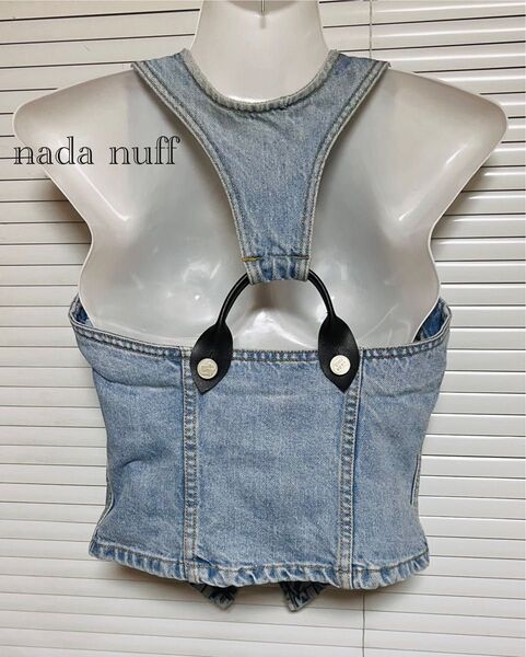 nada nuff デニムベスト ビスチェ ノースリーブ ライトブルー MADE IN USA ヴィンテージ アメカジ ジーンズ
