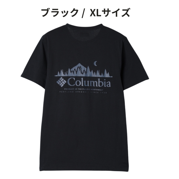 即決☆コロンビア ラピッドリッジ 半袖Tシャツ BLK/XLサイズ ネコポス 送料無料 半袖 ブラック 黒 XL バック コットン Columbia