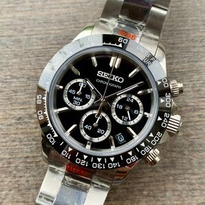 腕時計 カスタム デイトナ ブラック VK63 mod クロノグラフ オマージュ セイコー Seiko 8t63 SBTR013