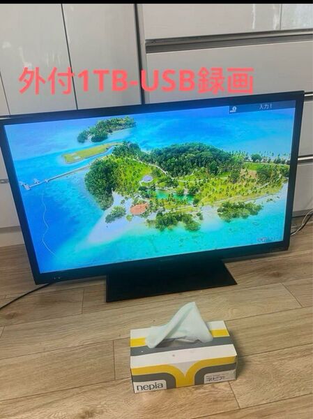 【美品送料込】SHARP LED 40V型 液晶テレビ ハイビジョン 外付1TB-USB録画/