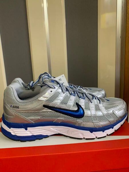 NIKEナイキ P-6000 Silver/Blueスニーカー レディースサイズ28cm メンズサイズ27.5cm BV1021