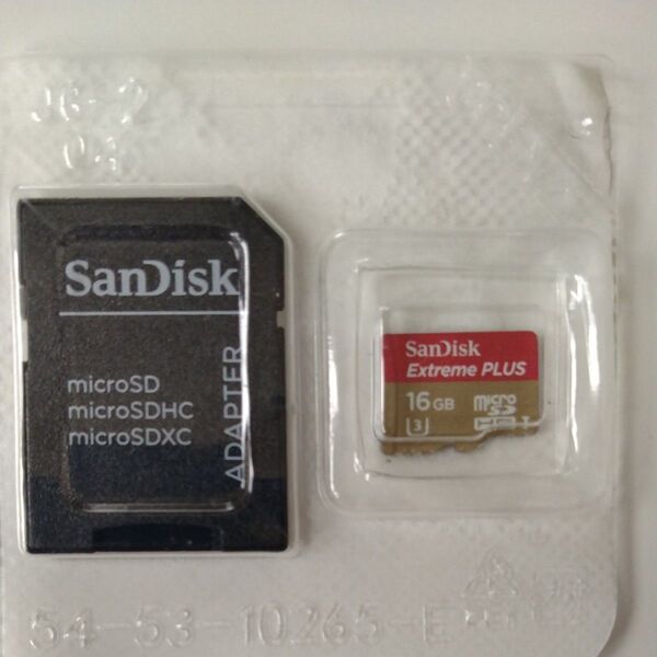 SanDisk Extreme PLUS 16GB microSDHCカード アダプター付き