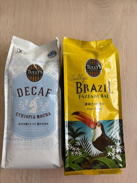 タリーズオーガニックデカフェエチオピアモカとタリーズブラジルファゼンダバウ コーヒー豆