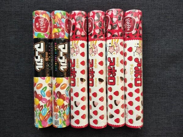 明治 アポロチョコレート マーブルチョコレート 6本セット