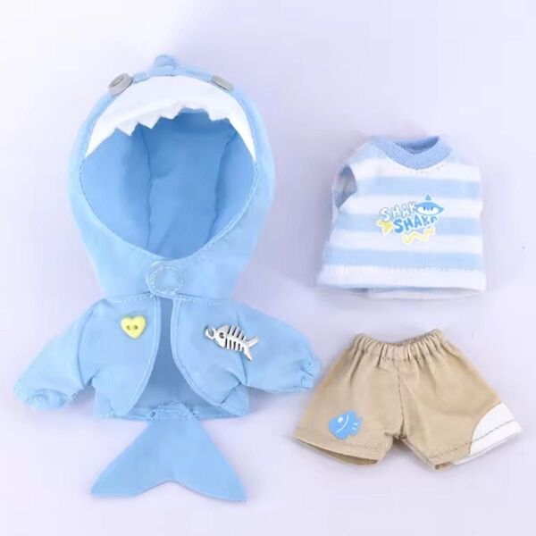サメ パーカー セット オビツ11 ねんどろいど どーる 水着 シャツ パンツ 服 夏 1/12 ドール 人形 フィギュア
