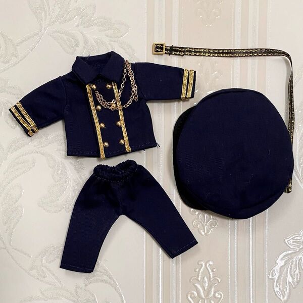 オビツ11 軍服 セット ネイビー ねんどろいど どーる ジャケット パンツ 帽子 1/12 ドール 人形 服 ピコニーモP 制服