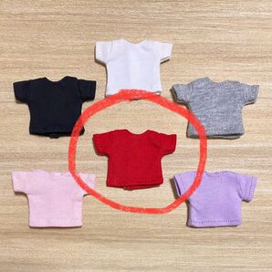 オビツ11 ねんどろいど どーる Tシャツ 赤 ピコニーモP 1/12 人形 服 セリア ドール 7センチ ミキちゃんマキちゃん