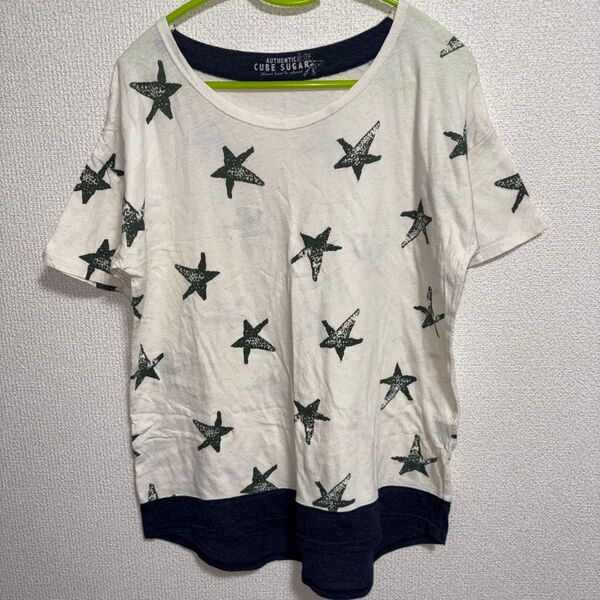 cube sugar キューブシュガー 半袖Tシャツ 綿麻 カットソー コットンTシャツ
