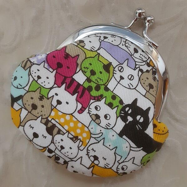 がま口ポーチ小物入れ猫ちゃんハンドメイド