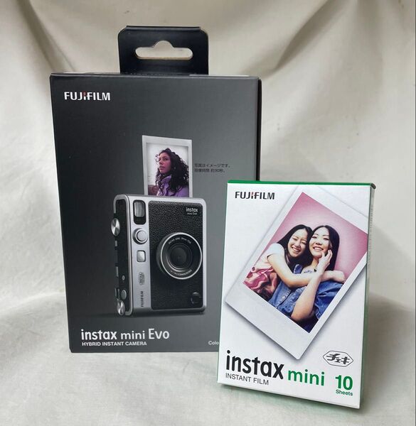 【未使用】FUJIFILM★チェキ★instax mini EVO★ブラック★フィルム付★