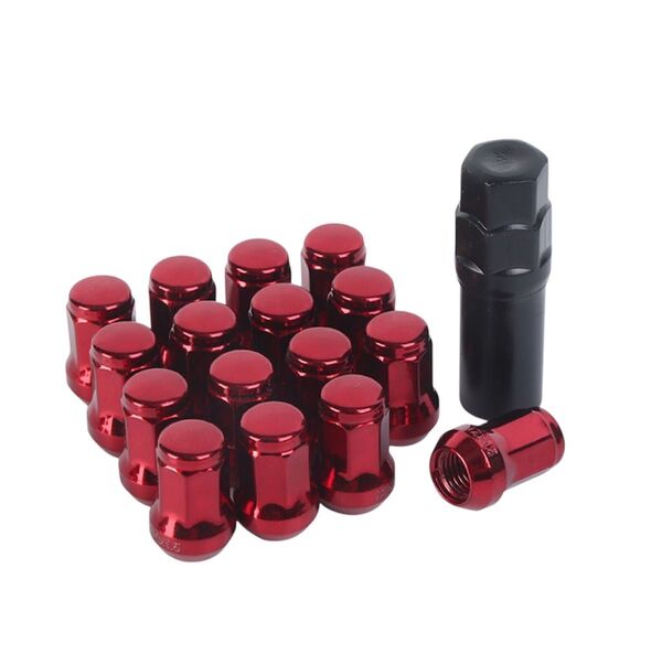 ホイールナット M12 P1.25 赤 レッド 20個 スチール ロックナット