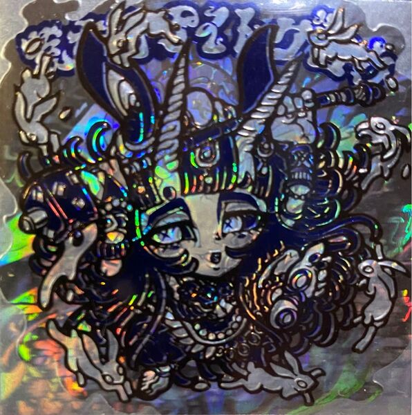 荒木町ナイト モジャイドス【荒木町ナイトグロウ カラータイプ④ ガチホロ/5種箔押し】関西シルクリエイト3 自作シール