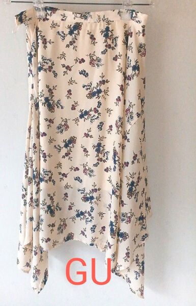 GU アシンメトリースカート 花柄 スカート 総柄