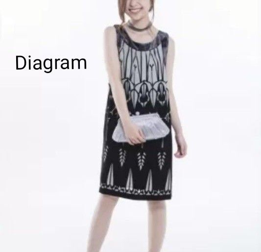 Diagram グレースコンチネンタル ワンピース ノースリーブ 総柄